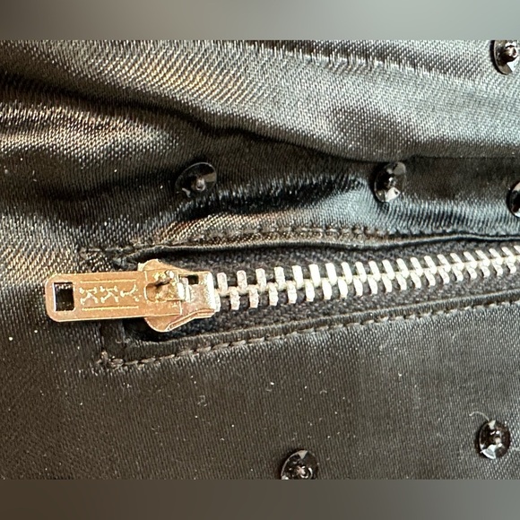 VTG Hand Beaded Hong Kong Black Bead & Sequin Folding Carry Clutch Evening Bag - Picture 7 of 10